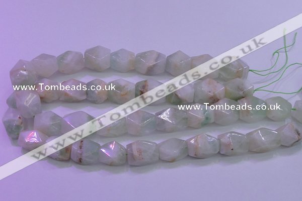 CFL1229 15.5 inches 13*18mm - 15*20mm faceted nuggets green fluorite beads