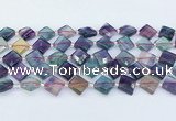 CFL1230 15.5 inches 12mm faceted diamond fluorite beads