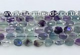 CFL1231 15.5 inches 8*10mm faceted oval fluorite beads