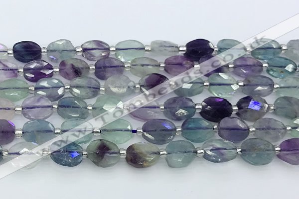 CFL1231 15.5 inches 8*10mm faceted oval fluorite beads