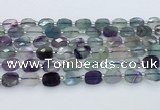 CFL1232 15.5 inches 8*10mm faceted rectangle fluorite beads