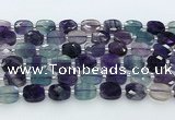 CFL1235 15.5 inches 8*10mm faceted rectangle fluorite beads