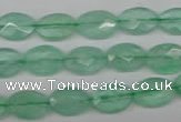 CFL124 15.5 inches 8*12mm faceted oval green fluorite beads