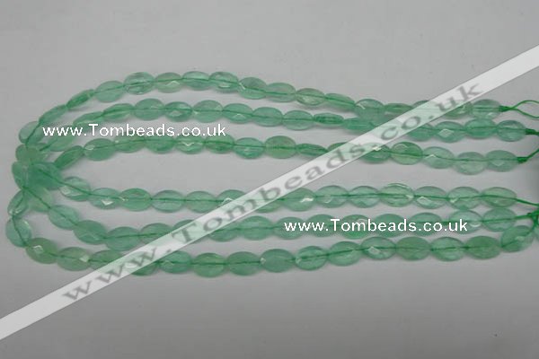 CFL124 15.5 inches 8*12mm faceted oval green fluorite beads