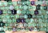 CFL1263 15 inches 8mm faceted round fluorite beads wholesale