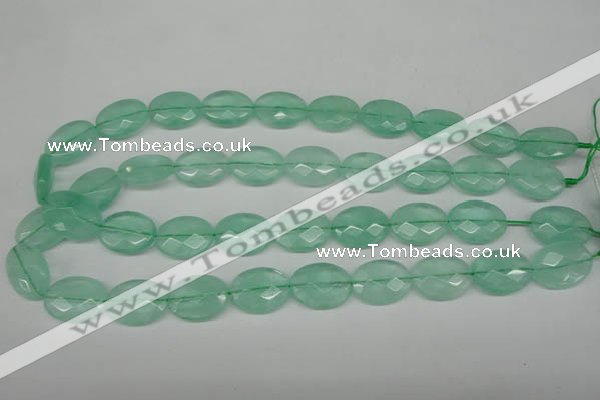 CFL127 15.5 inches 15*20mm faceted oval green fluorite beads