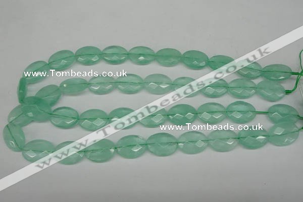 CFL127 15.5 inches 15*20mm faceted oval green fluorite beads