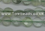 CFL131 15.5 inches 8mm faceted coin green fluorite beads