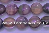 CFL1331 15.5 inches 10mm flat round purple fluorite gemstone beads