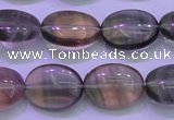 CFL1340 15.5 inches 10*14mm oval purple fluorite gemstone beads