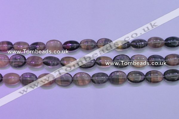 CFL1341 15.5 inches 12*16mm oval purple fluorite gemstone beads