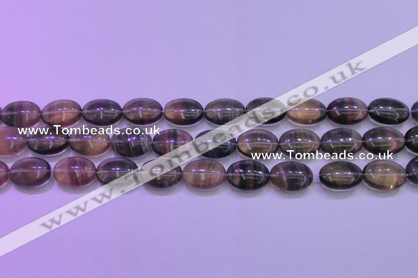 CFL1342 15.5 inches 13*18mm oval purple fluorite gemstone beads