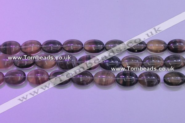 CFL1343 15.5 inches 15*20mm oval purple fluorite gemstone beads