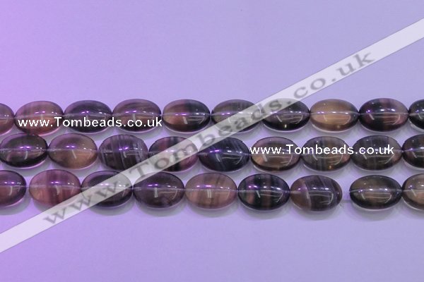 CFL1344 15.5 inches 18*25mm oval purple fluorite gemstone beads