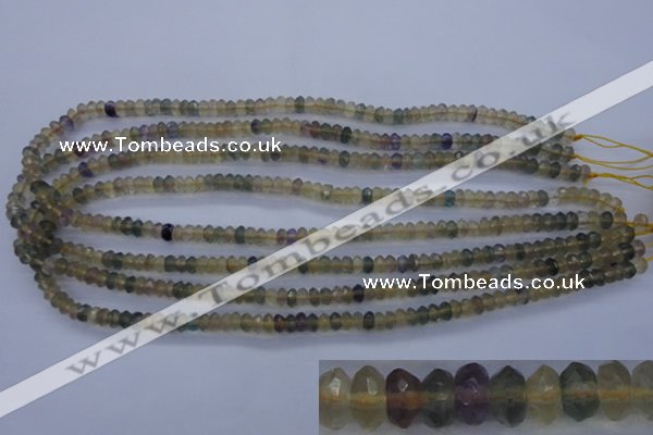 CFL140 15.5 inches 3*6mm faceted rondelle yellow fluorite beads