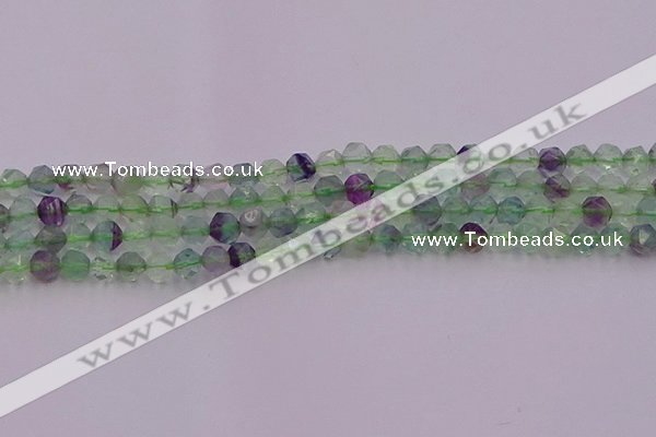 CFL1406 15.5 inches 6mm faceted nuggets fluorite gemstone beads