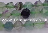 CFL1407 15.5 inches 8mm faceted nuggets fluorite gemstone beads