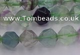 CFL1408 15.5 inches 10mm faceted nuggets fluorite gemstone beads