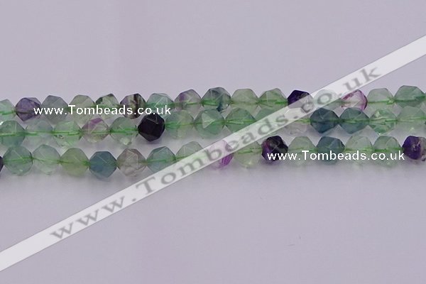 CFL1409 15.5 inches 12mm faceted nuggets fluorite gemstone beads