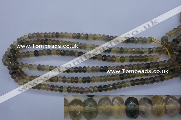 CFL141 15.5 inches 5*8mm faceted rondelle yellow fluorite beads