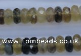 CFL143 15.5 inches 6*12mm faceted rondelle yellow fluorite beads