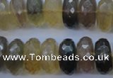 CFL144 15.5 inches 10*20mm faceted rondelle yellow fluorite beads