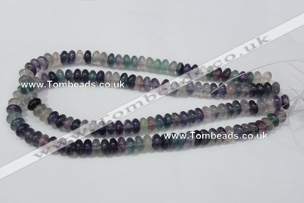 CFL157 15.5 inches 6*10mm rondelle natural fluorite gemstone beads