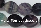 CFL161 15.5 inches 15*20mm twisted rice natural fluorite beads