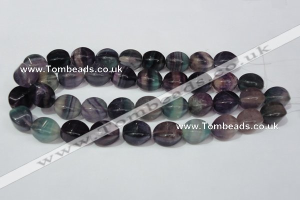 CFL161 15.5 inches 15*20mm twisted rice natural fluorite beads