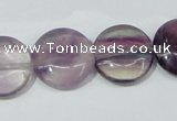 CFL166 15.5 inches 18mm flat round natural fluorite beads wholesale