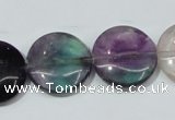 CFL167 15.5 inches 20mm flat round natural fluorite beads wholesale