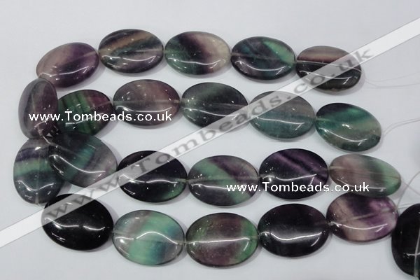 CFL172 15.5 inches 25*35mm oval natural fluorite beads wholesale