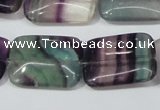 CFL173 15.5 inches 18*25mm rectangle natural fluorite beads wholesale