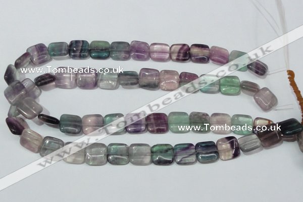 CFL174 15.5 inches 14*14mm square natural fluorite beads wholesale