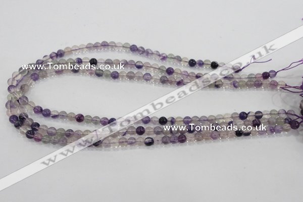 CFL201 15.5 inches 6mm round purple fluorite gemstone beads wholesale