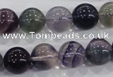 CFL205 15.5 inches 14mm round purple fluorite gemstone beads wholesale