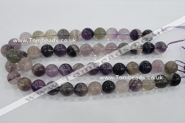 CFL206 15.5 inches 16mm round purple fluorite gemstone beads wholesale