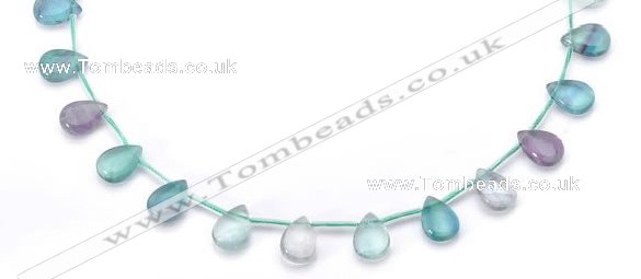 CFL24 10*14mm teardrop A- grade natural fluorite gemstone beads