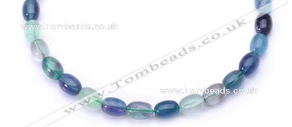 CFL25 A- grade 10*14mm egg-shaped natural fluorite gemstone bead