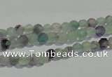CFL250 15.5 inches 4mm faceted round natural fluorite beads
