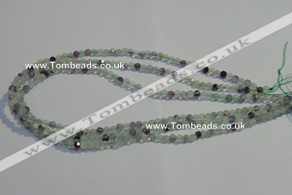 CFL250 15.5 inches 4mm faceted round natural fluorite beads