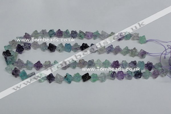 CFL304 15.5 inches 12*12mm carved cube natural fluorite beads