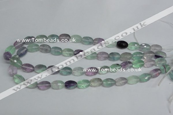 CFL307 15.5 inches 10*14mm faceted rice natural fluorite beads