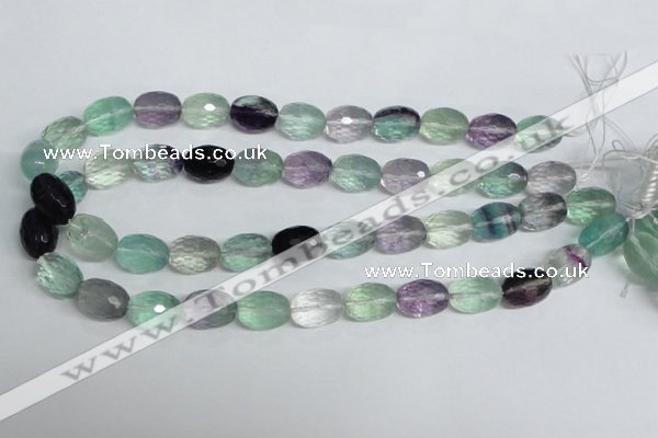 CFL308 15.5 inches 12*16mm faceted rice natural fluorite beads