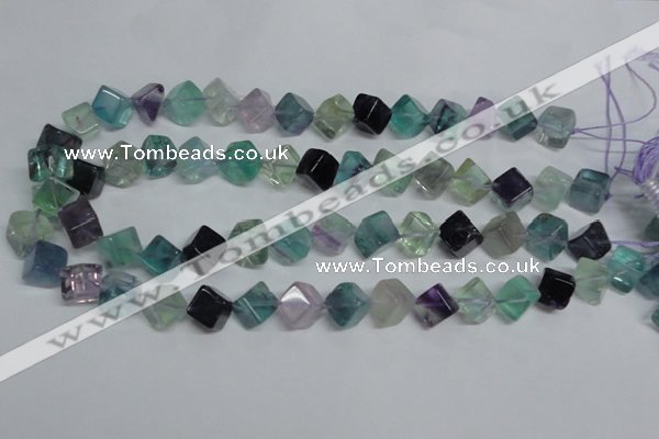 CFL311 15.5 inches 10*10mm cube natural fluorite beads