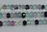 CFL312 15.5 inches 4*6mm faceted rondelle natural fluorite beads