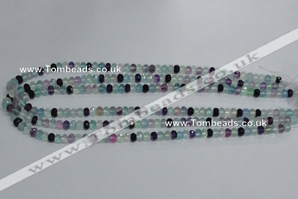 CFL312 15.5 inches 4*6mm faceted rondelle natural fluorite beads