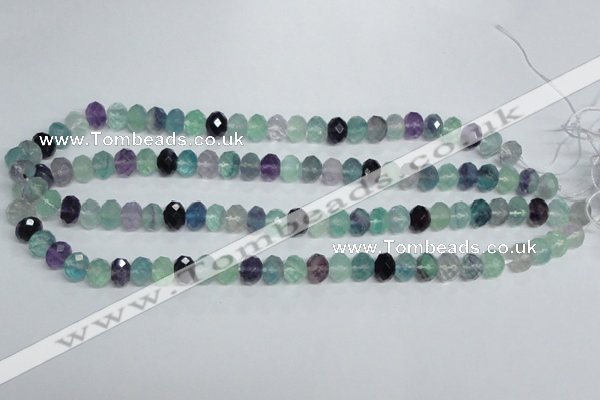 CFL313 15.5 inches 8*10mm faceted rondelle natural fluorite beads