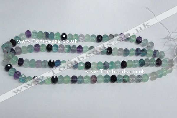 CFL314 15.5 inches 8*12mm faceted rondelle natural fluorite beads