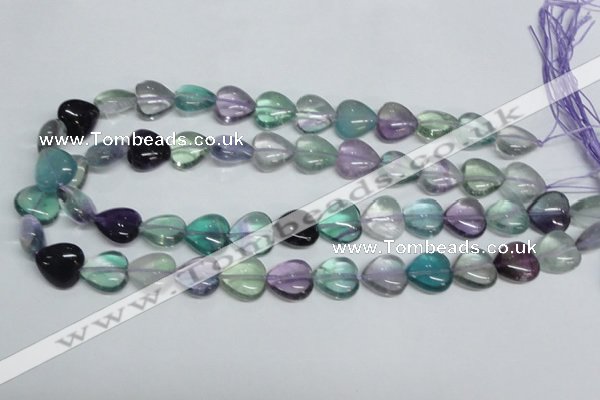 CFL316 15.5 inches 12*12mm heart natural fluorite beads wholesale